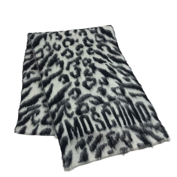Moschino leopard print mohair/wool blend scarf - Picture 8 of 8